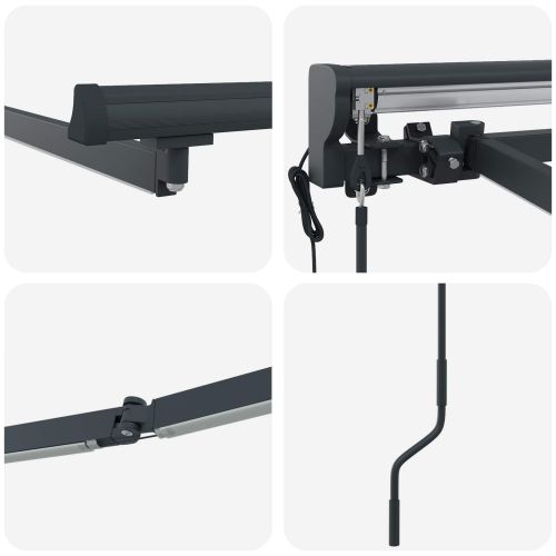 Електрическа рамка за сенник с LED светлини Антрацит 5 × 3,5 m