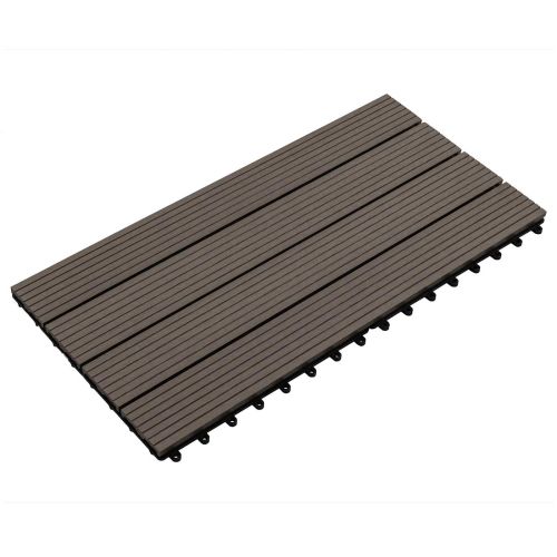 Плочка за decking 6 pcs Тъмен кафяв 60 x 30 cm WPC