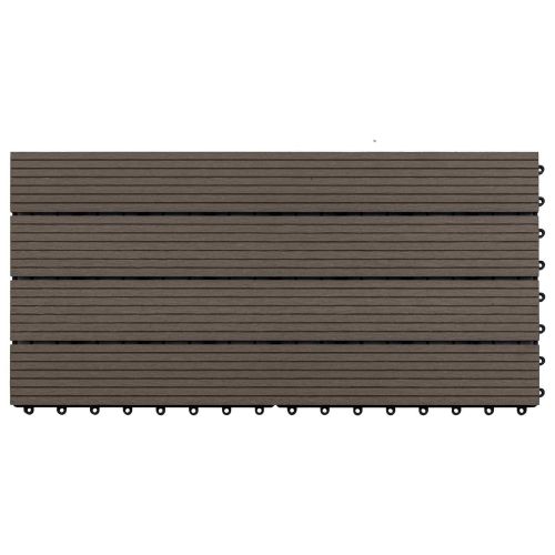 Плочка за decking 6 pcs Тъмен кафяв 60 x 30 cm WPC