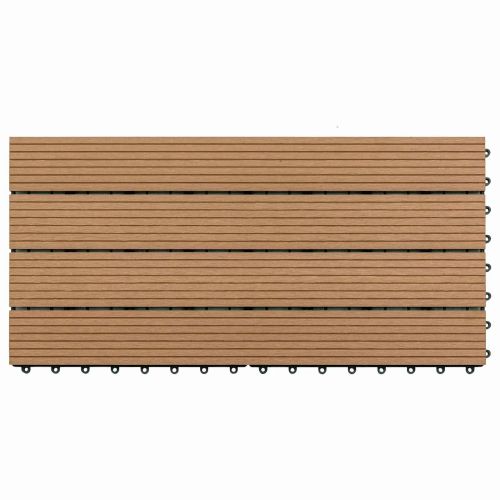 Плочка за decking 6 pcs Кафяво 60 x 30 cm WPC