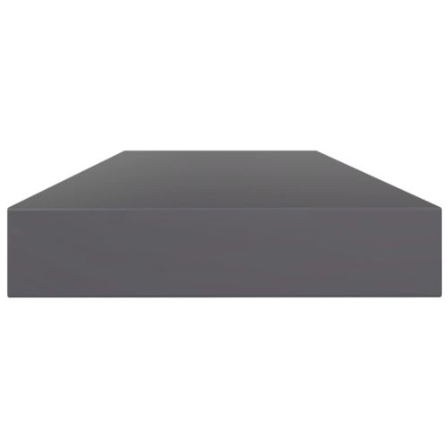 Рафтове за етажерка, 4 бр, сив гланц, 100x10x1,5 см, ПДЧ