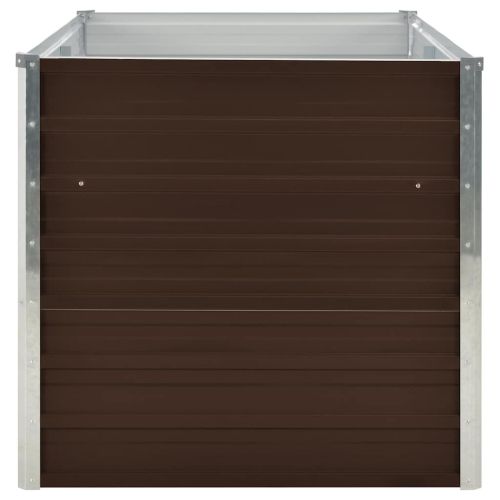 Повдигната леха, кафява, 160x80x77 см, поцинкована стомана