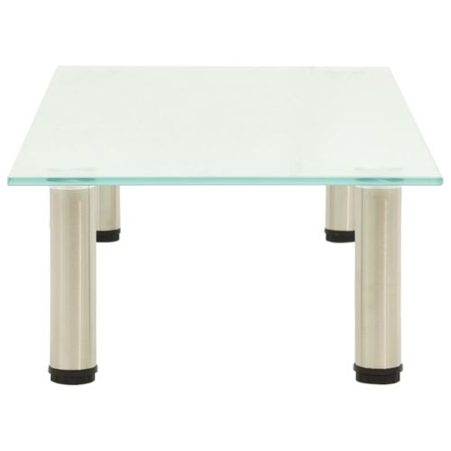 ТВ поставка, прозрачна, 80x35x17 см, закалено стъкло