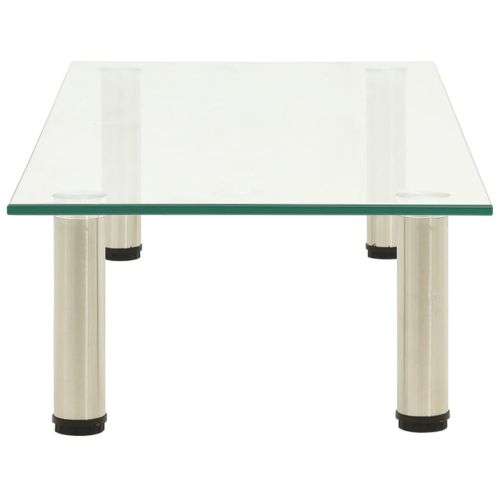 ТВ поставка, прозрачна, 80x35x17 см, закалено стъкло