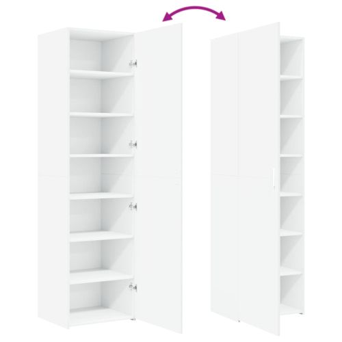 Висок шкаф, бял, 50x42,5x185 см, инженерно дърво