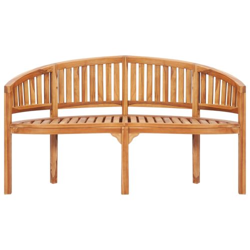 Градински комплект с форма на банан, 4 части, тик масив