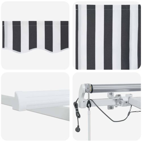 Автоматично прибираща се тента с LED антрацит и бял 500x300 см