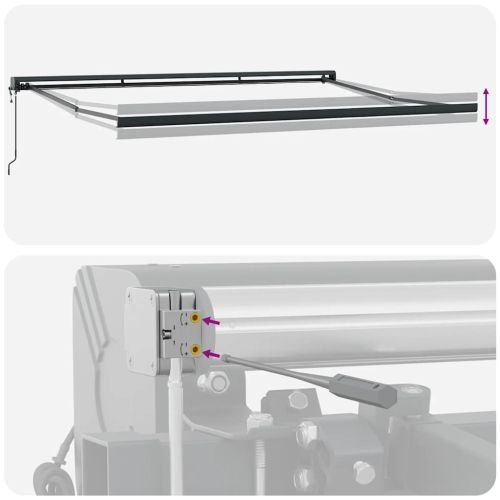 Прибираща се тента антрацит и бял 5x3 м плат и алуминий