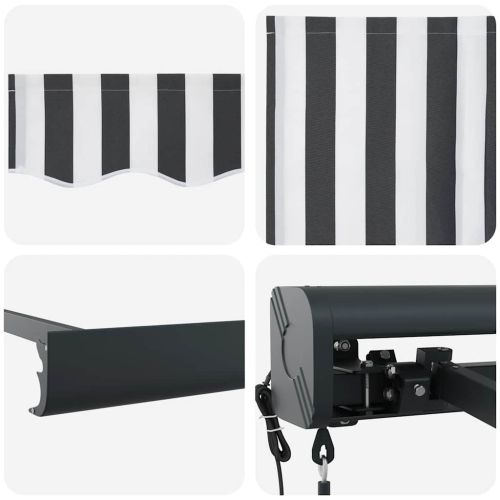 Прибираща се тента антрацит и бял 5x3 м плат и алуминий