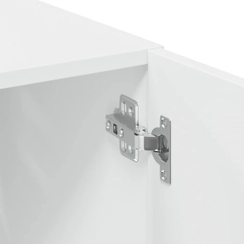 Тесен шкаф за съхранение, бял, 50x42,5x225 см, инженерно дърво