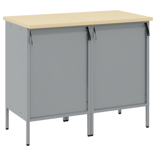 Работен кабинет с чекмедже 2 pcs Черен и Сив 100 x 55 x 85 см