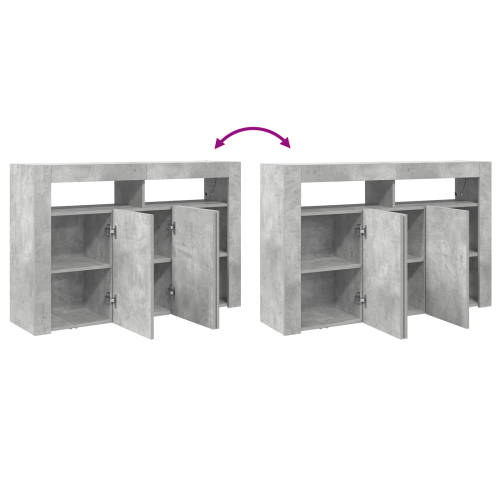 Служебен шкаф Циментено сиво 116 x 30 x 75 см Инженерно дърво