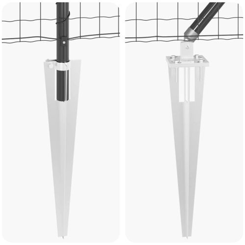 Ограда с пост Сив 0,4 x 10 м Стомана и PVC