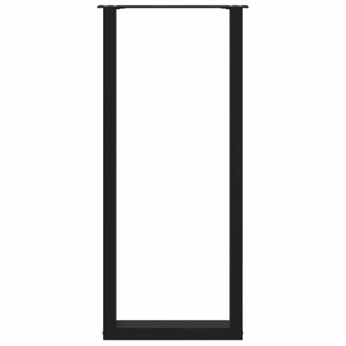 Крака за бар маса, U-образни, 2 бр., черни, 40 x (110-111) см, стомана