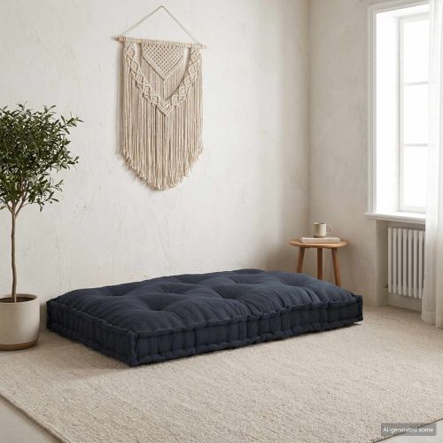 Кушон за палетен диван Антрацит 120 x 80 x 12 cm Текстил