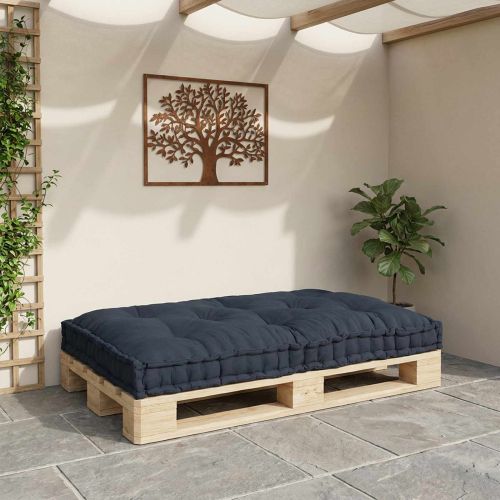 Кушон за палетен диван Антрацит 120 x 80 x 12 cm Текстил