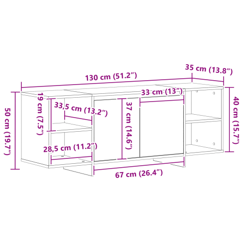 ТВ шкаф Черния дъб 120 x 30 x 40,5 см Инженерно дърво