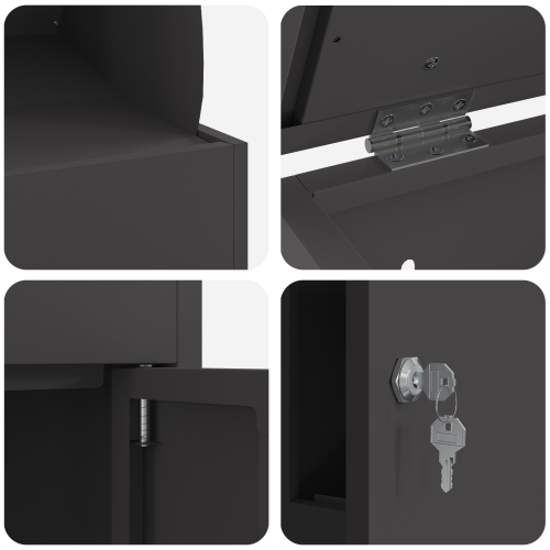 Пощенска кутия за пратки Черно 47.5 x 38 x 59 см Стомана