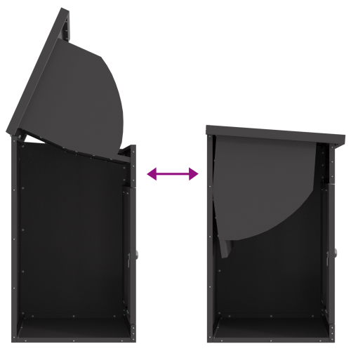 Пощенска кутия за пратки Черно 47.5 x 38 x 59 см Стомана