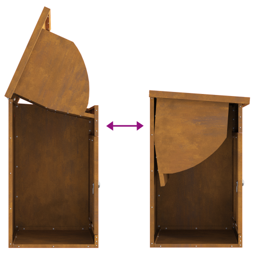 Пощенска кутия за пратки с врата Ръждясало 47.5 x 38 x 59 см