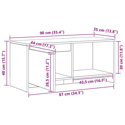 Комплект ТВ шкаф Черния дъб 90 x 35 x 40 см Инженерно дърво