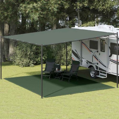 Килим за палатка, 400x500 см, тъмнозелен, HDPE