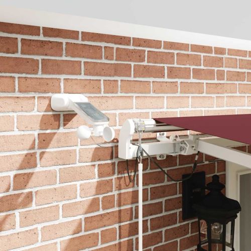 Автоматично прибираща се тента с LED, бордо, 500x300 см