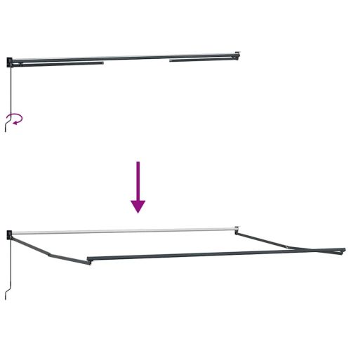 Ръчно прибираща се тента, бордо, 500x300 см
