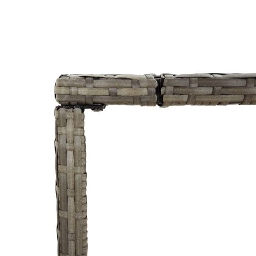 Градински бар комплект с възглавници 7 части сив полиратан