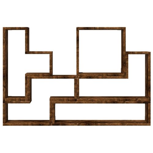 Стенен рафт, опушен дъб, 96x12x64 см, инженерно дърво