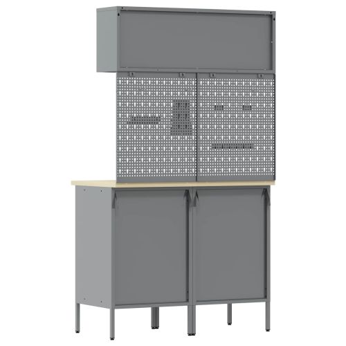 Комплект работни шкафове с чекмедже с рафт 5 pcs Черно