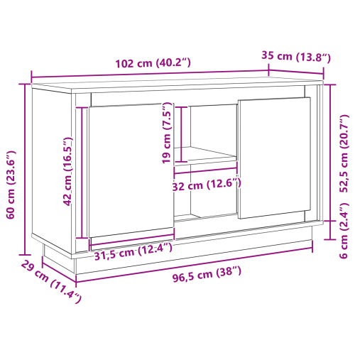 Служебен шкаф Черния дъб 102 x 35 x 60 см Инженерно дърво