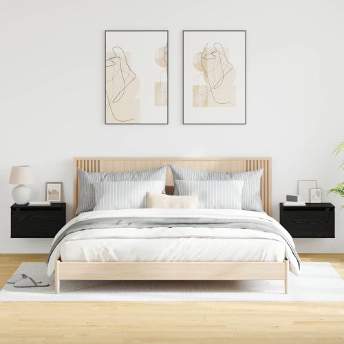 Стенен шкаф за нощно шкафче 2 pcs Черния дъб 50 x 36 x 30 см