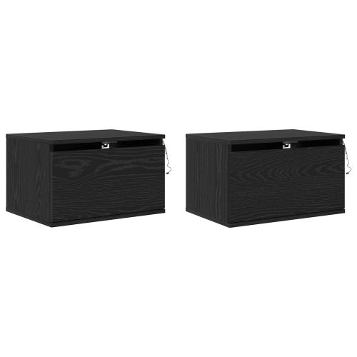 Стенен шкаф за нощно шкафче 2 pcs Черния дъб 50 x 36 x 30 см