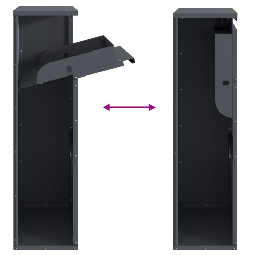 Пощенска кутия за пратки Антрацит 44 x 22 x 82 см Стомана