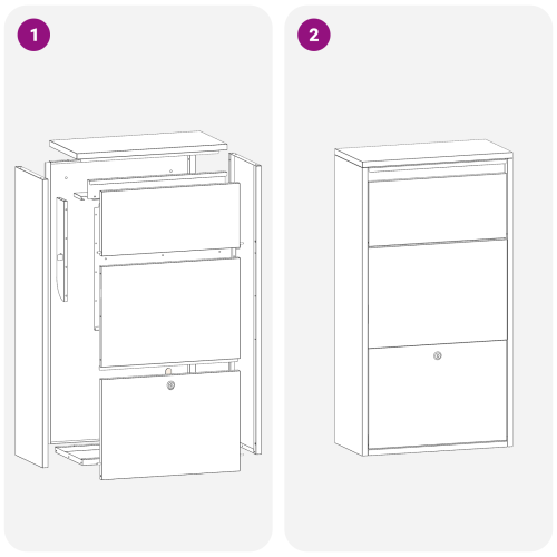 Пощенска кутия за пратки Антрацит 44 x 22 x 82 см Стомана