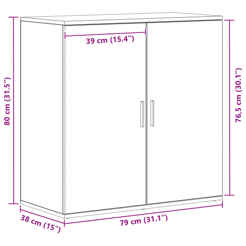 Служебен шкаф Дъб 79 x 38 x 80 см Инженерно дърво