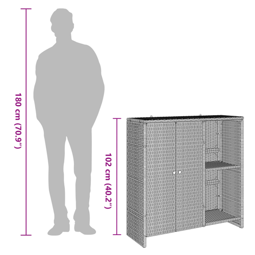 Шкаф за съхранение с рафт Бежово 100 x 36 x 102 см Ратан