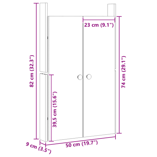 Кухненска врата MEPPEL Кафяв дъб 50 x 9 x 82 см