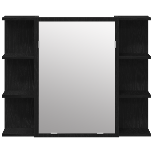 Комплект мебели за баня с рафт 3 pcs Черно 30 x 30 x 99,5 см