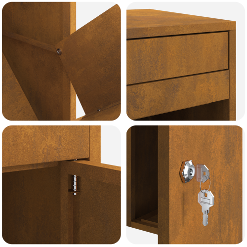 Пощенска кутия за пратки с врата Ръждясало 41 x 38 x 103 см