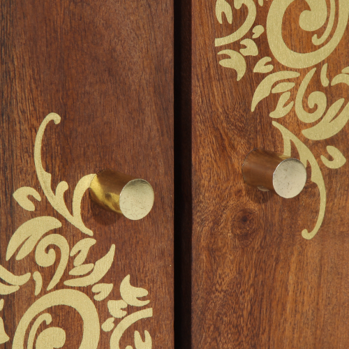 Шкаф за мивка Меден кафяв 62 x 33 x 58 см Солидно мангово дърво