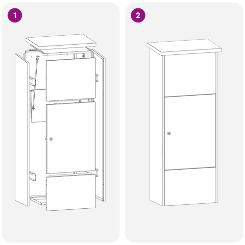 Пощенска кутия за пратки Черно 44,5 x 29 x 110,5 см Стомана