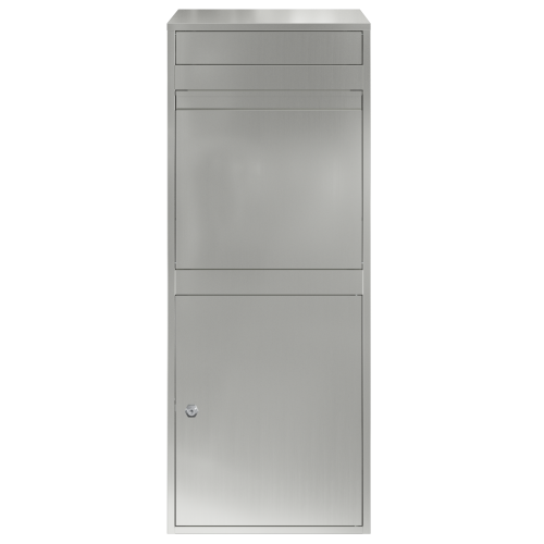 Пощенска кутия за пратки с врата Сребристо 47,5 x 38 x 59 см