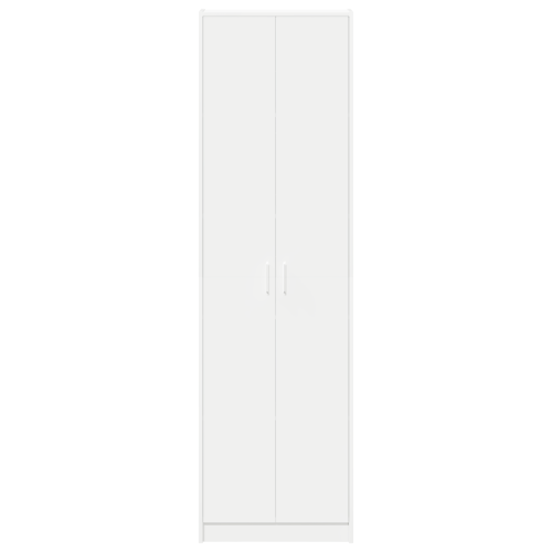 Гардероб с рафт с врата Бяло 55 x 25 x 189 см Инженерно дърво