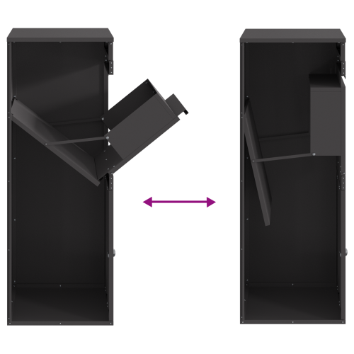 Пощенска кутия за пратки с врата Черно 41 x 38 x 103 см Стомана