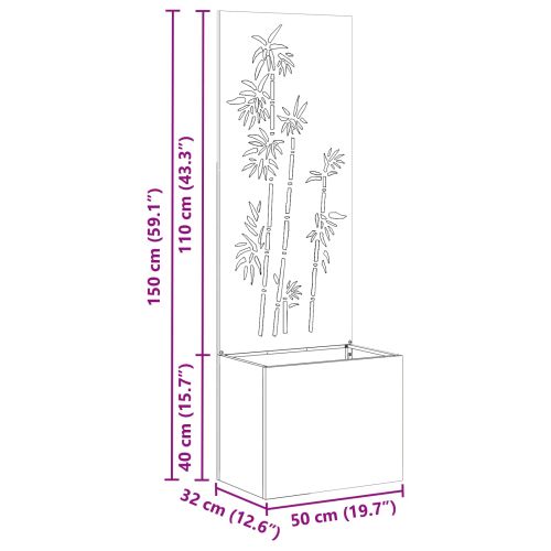 Екран за градинска неприкосновеност Флорален Бяло 50 x 150 cm