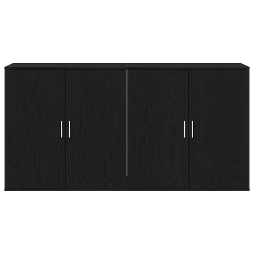 Служебен шкаф 2 pcs Черния дъб 79 x 38 x 80 см Инженерно дърво