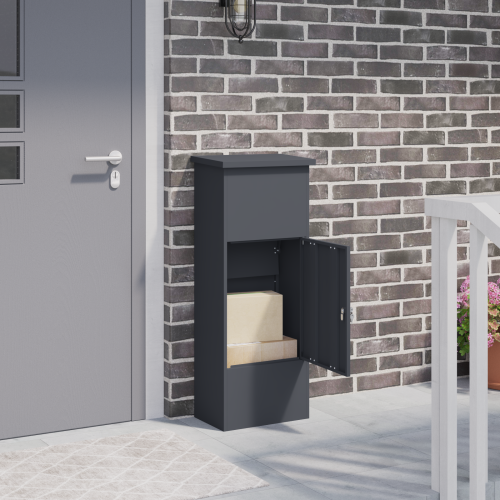 Пощенска кутия за пратки Антрацит 44,5 x 29 x 110,5 см Стомана