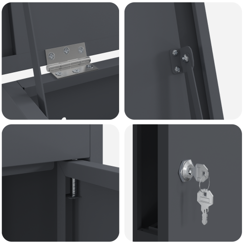 Пощенска кутия за пратки Антрацит 44,5 x 29 x 110,5 см Стомана